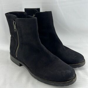 FRYE Natalie Double Zip Italian Nubuck Leather Bootie